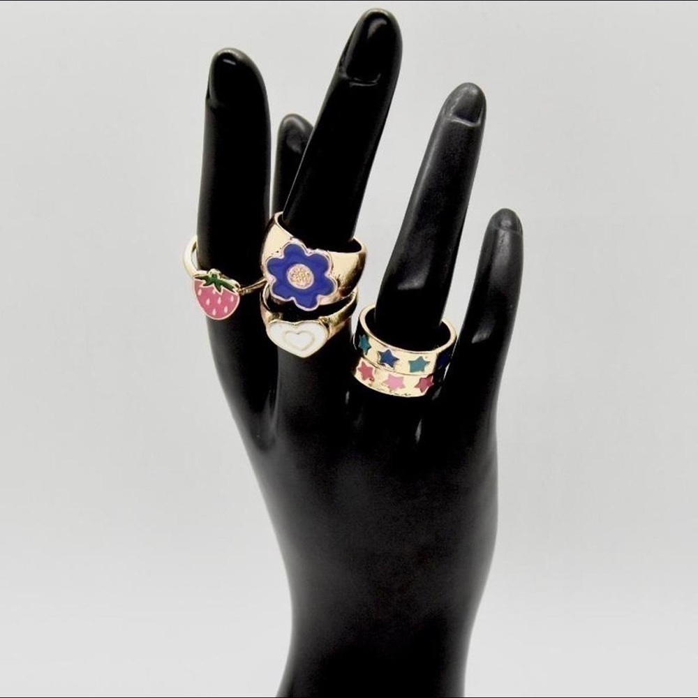Y2K Gold Ring Set - Picture 3 of 8